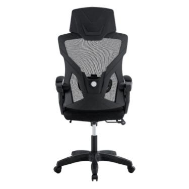 Imagem de Cadeira Gamer Executiva Presidente com Encosto Mesh Apoio para Pés e Almofada Lombar Preta