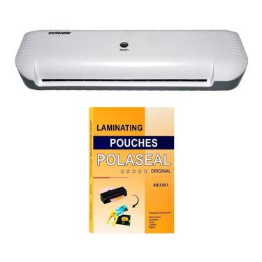 Imagem de Kit Plastificadora Laminadora Polaseal A4 220V Protecao de Documentos com Refil 0,03 100un Motivate