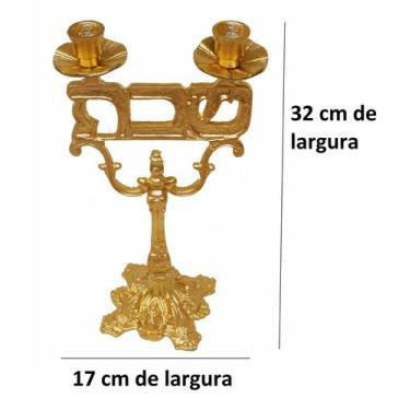 Imagem de Castiçal Para 2 Vela Suporte De Vela Castiçais Para Shabat - MARANATA