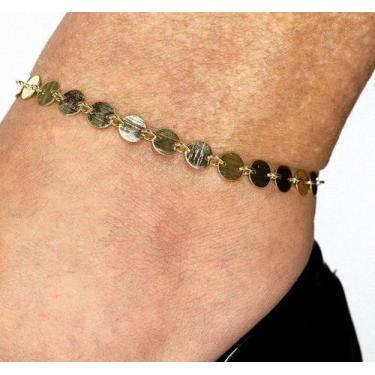 Imagem de Tornozeleira Chapas Redondas Banhada em Ouro 18K - Cassis Kahale