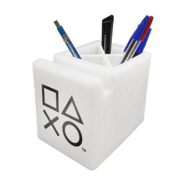 Imagem de Organizador de Mesa Iluminado Porta Lápis e Celulares PlayStation - De
