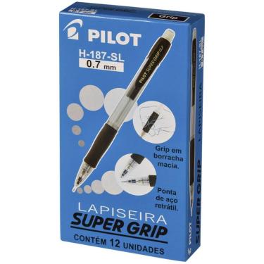 Imagem de Lapiseira Pilot Supergrip H-187 0.7MM com Grip em Borracha Caixa com 12 Unidades Preta