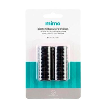 Imagem de Disco Cogumelo para Caderno Inteligente Preto Mimo - 24 mm - 20 Unids