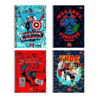 Imagem de Caderno Espiral Foroni Universitário Capa Dura Marvel 15 Matérias 240 