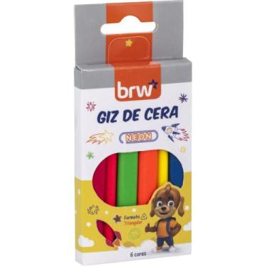 Imagem de Giz de Cera Fino 6 Cores Neon - BRW