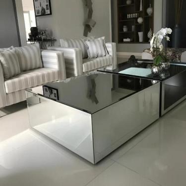 Imagem de Mesa de Centro Espelho Bisote 100x100x30 cm Cristal Luxo - ESPELHOSTOR
