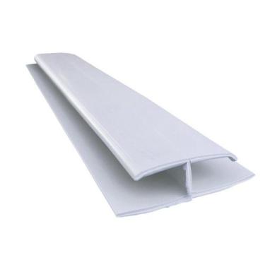 Imagem de Kit 225m de Emenda Rígida PVC Perfil H 4,5CMX3M Branco/Gelo Bariri