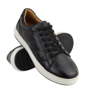 Imagem de Sapatênis Masculino Casual Ultra 100% Couro Preto - 3150 - Art Nobre C