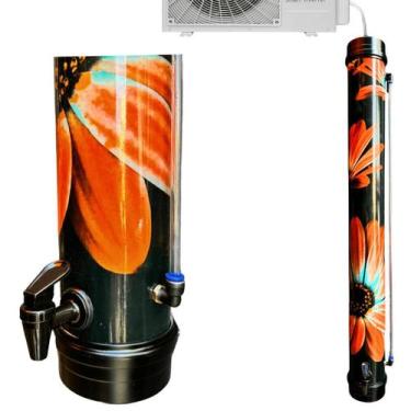 Imagem de Dreno Coletor de Água p/ Ar Condicionado 8L Cor Flores Laranja 97cm - 