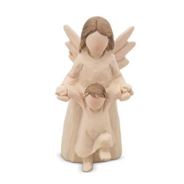 Imagem de Imagem Anjo da Guarda com Menino Resina 6,5 cm - Amém Decoração Religi