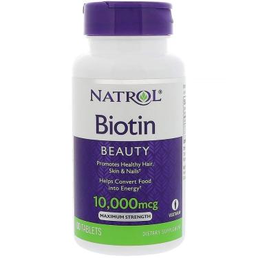 Imagem de Biotina 10.000mcg 100 Tabletes Natrol - Importado e original eua - cabelo, pele e unhas saudáveis
