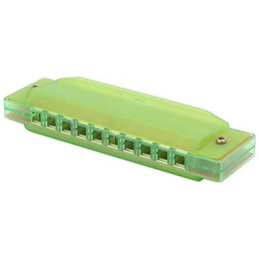 Imagem de Gaita translúcida, gaita de 10 furos para iniciantes para amadores (verde)