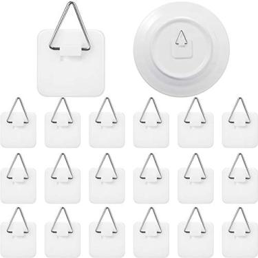 Imagem de Sawysine 40 peças de suporte de placa adesivo invisível vertical para imagens de placas, materiais de decoração de arte de parede, 3,1 cm