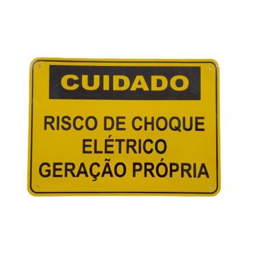 Imagem de Placa Cuidado - Geração Própria - Energisa Cemig Enel Goias Celesc Eletrobras 25x18 CA 1mm