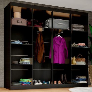 Imagem de Closet Ele E Ela 8 Prateleiras Malbec Preto Fosco - Panorama Móveis