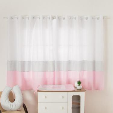Imagem de Cortina Quarto Bebê E Infantil Balãozinho 2 Metros Rosa