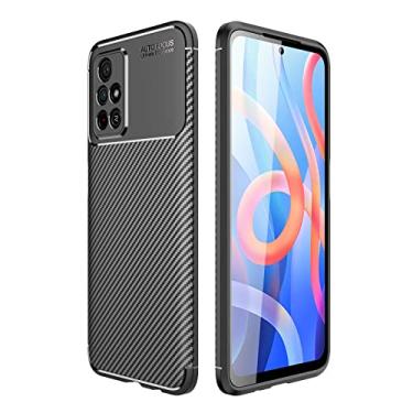 Imagem de Capa Capinha Fibra De Carbono Para Xiaomi Redmi Note 11 4g Tela 6.5 Case Anti Impacto (Preta)