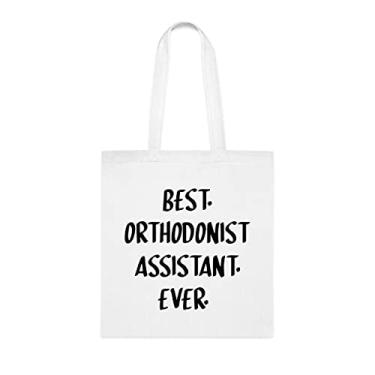 Imagem de Bolsa Tote Orthodonist Assistant, Best Orthodonist Assistant Ever Bag, Ortodonist Assistant Gift, Orthodonist Assistant reutilizável Bags, Birthday Christmas Basket Gag Gift Idea, Branco