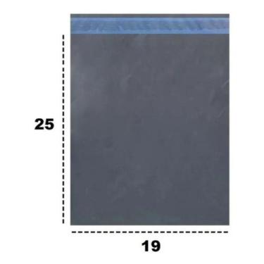 Imagem de 100 Envelopes Plásticos Segurança 19X25 Para Ecommerce Correios Cinza