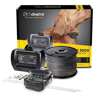 Imagem de Dogtra E-Fence Cerca de solo de 3500 polegadas para cães, coleira recarregável, sem fio, vibração de 40 acres ao ar livre, fio subterrâneo, cerca elétrica para cães