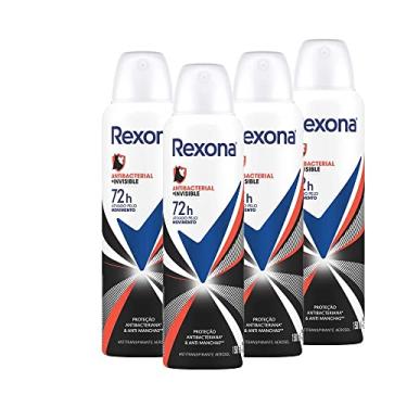 Imagem de Kit 4 Desodorantes Rexona Motionsense Antitranspirante Aerossol Antibacterial e Invisible 150ml
