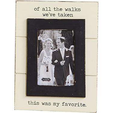 Imagem de Mud Pie Porta-retrato de casamento of All The Walks, 12,7 x 17,8 cm