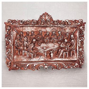 Imagem de Decoração Enfeite Natal Placa Santa Ceia Natalina 32cm