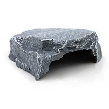 Imagem de Plataforma de resina para répteis para esconderijo de aquário, esconderijo de peixes, abrigo de árvore, tronco vazado, ornamento de resina, decoração de casa de musgo para decoração de tartaruga, sapo, zoológico, decoração