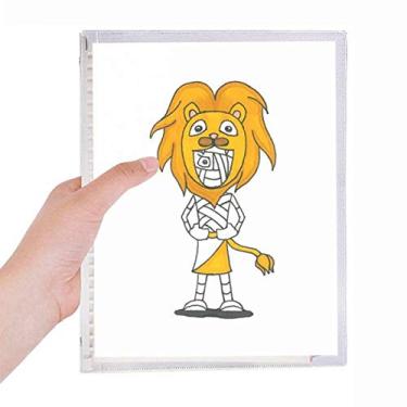 Imagem de Caderno com chapéu de leão Hórus e folhas soltas recarregáveis para diário