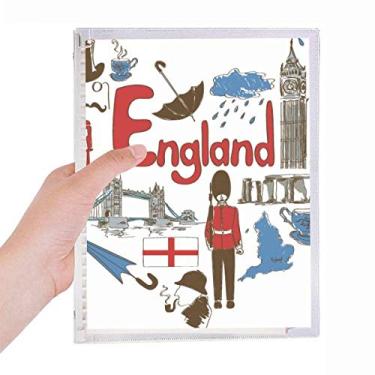 Imagem de Caderno com bandeira nacional do Reino Unido com folhas soltas recarregáveis para diário de papelaria