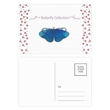 Imagem de Cartão postal de bênção da coleção Blue Butterfly Christmas Flower