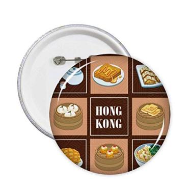 Imagem de Hong Kong Comida local China Alfinetes Emblema Botão Decoração Acessório 5 peças