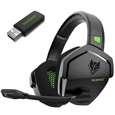 Imagem de NUBWO G06 Blueteeth Fone de Ouvido para Jogos Sem Fio com Microfone de Cancelamento de Ruído para PC PS4 PS5, 2.4G sem fio com som surround 3D, protetores de ouvido de memória suave, verde