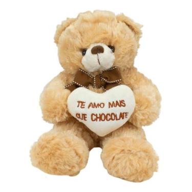 Imagem de Urso Sentado Te Amo Mais Que Chocolate 21cm - Pelúcia - Foffy