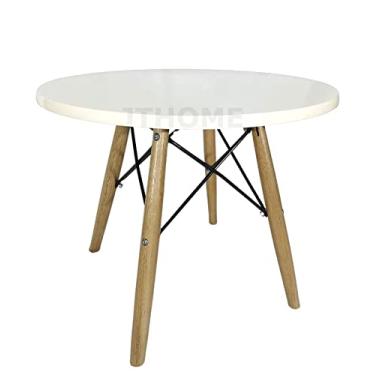 Imagem de Mesa Redonda Infantil Eiffel Charles Eames Mesinha Canto Lateral (Branco)