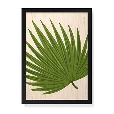 Imagem de Arte Maníacos Quadro Decorativo em Madeira Planta Folhas Finas - 23x16,25cm (Moldura caixa em laca preta)