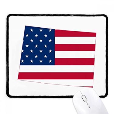 Imagem de Colorado America Mapa Estrelas Listras Bandeira Mousepad Borda Costurada Tapete Borracha Gaming Pad