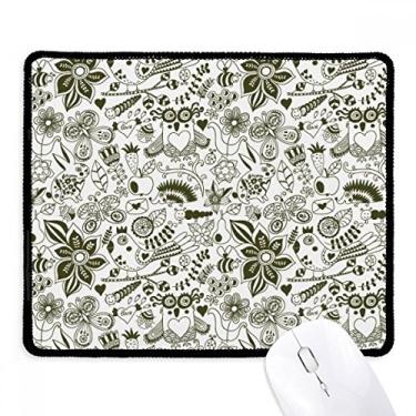 Imagem de Mousepad Animal Fruit Carnival Preto Branco Borda Costurada Tapete Borracha Gaming Pad