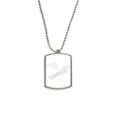 Imagem de DIYthinker Colar com pingente de corrente de aço inoxidável com padrão de pombo branco abstrato origami