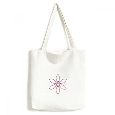 Imagem de Bolsa de lona com estampa de flor de pétala de flor e bolsa de compras casual