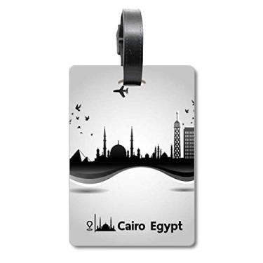 Imagem de Egypt Morden City Bolsa de viagem com estampa de avião, etiqueta para cartão de bagagem