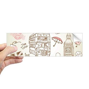 Imagem de DIYthinker Adesivo retangular I Love London Britain Big Ben Bus para janela para notebook