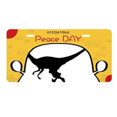 Imagem de DIYthinker Placa de carro Dinossauro Miniatura Bone Run Placa de carro Decoração Dia da Paz