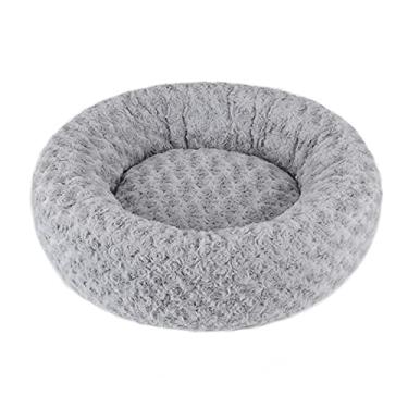 Imagem de jia cool Cama de cachorro, espuma de memória para donuts, cama para cães e gatos, espreguiçadeira ortopédica calmante para alívio das articulações para animais de estimação, lavável na máquina, forro à prova d'água, inclui brinquedo, cinza claro