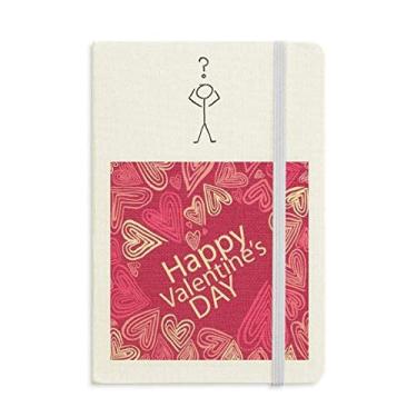 Imagem de Caderno de interrogação de coração rosa Happy Valentine's Day A5