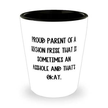 Imagem de Copo de shot Epic Bichon Frise, pai orgulhoso de um bichon Frise que às vezes é um presente para os amantes de animais de estimação, presentes especiais de amigos