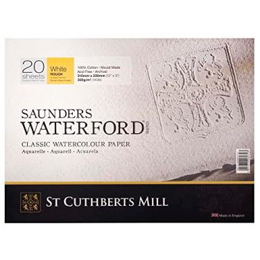 Imagem de St. Cuthberts Saunders Waterford 300 g/m² Grão Rugoso Branco Natural com 20 Folhas