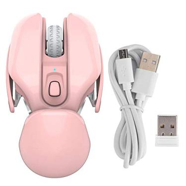 Imagem de Ratos, Mouse e Sem Fio Recarregável Silencioso para Ambiente de Trabalho Sem Ruído no Escritório(Pink)