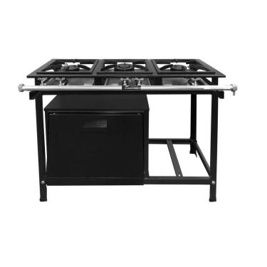Imagem de Fogão Industrial 3 Bocas com Forno Baixa Pressão - Fundiferro