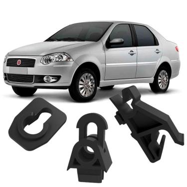 Imagem de Kit Grampos Presilhas Para Haste Vareta do Capô Siena G4 2008 2009 2010 2011 2012
